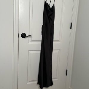 Cowl neck midi slip dress